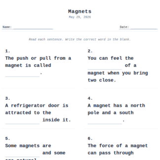 1st Grade Magnets