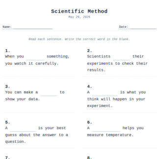 1st Grade Scientific Method