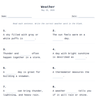 1st Grade Weather
