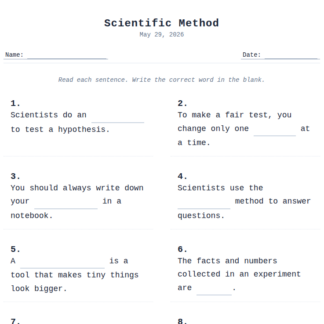 2nd Grade Scientific Method