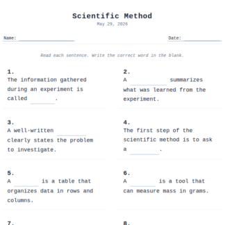 3rd Grade Scientific Method