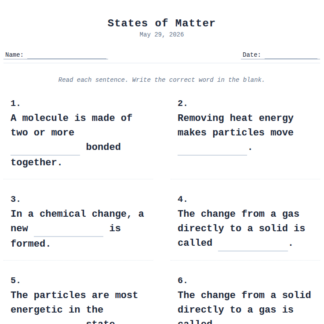 3rd Grade States of Matter
