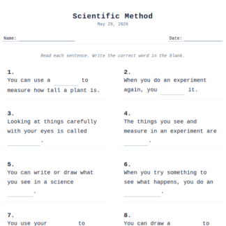 K Grade Scientific Method