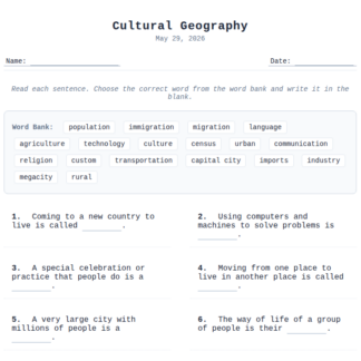 2nd Grade Cultural Geography