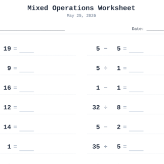 Mixed Operations