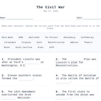Grade 5 Civil War