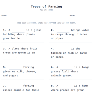 3rd Grade Types of Farming